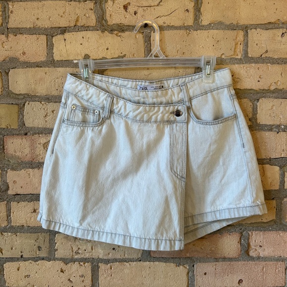 Zara Denim Wrap Skort - Picture 1 of 5
